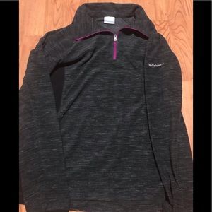 Women’s gray and purple Columbia pullover.
